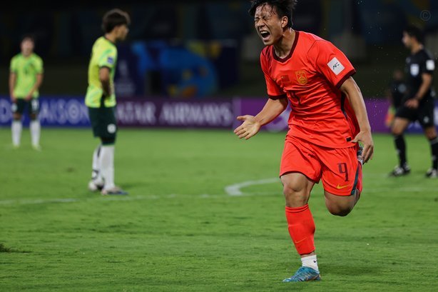 闪击！帅惟浩打空门得手，中国u17 1-0 澳大利亚
